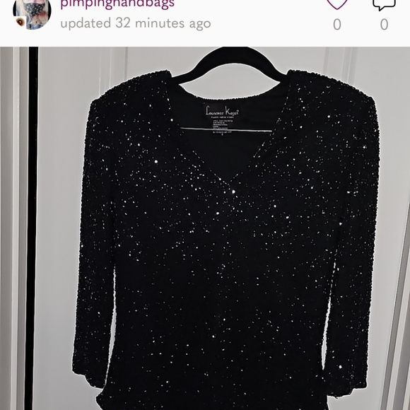 Laurence Kazar Womens Dress Vtg Sz S Beaded Black Silk Evening Zipper VG… - Picture 16 of 16